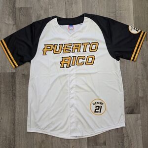 Puerto Rico Roberto Clemente Baseball Jersey Size Adult Large-XLarge